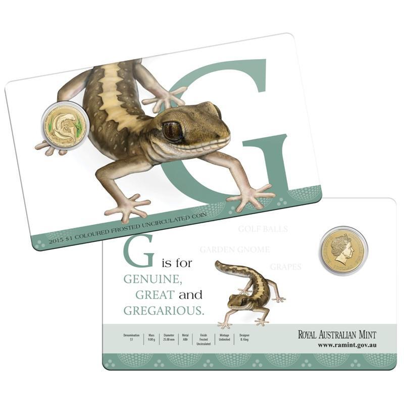2015 Alphabet Collection Letter G $1 Coloured Frosted Coin RAM