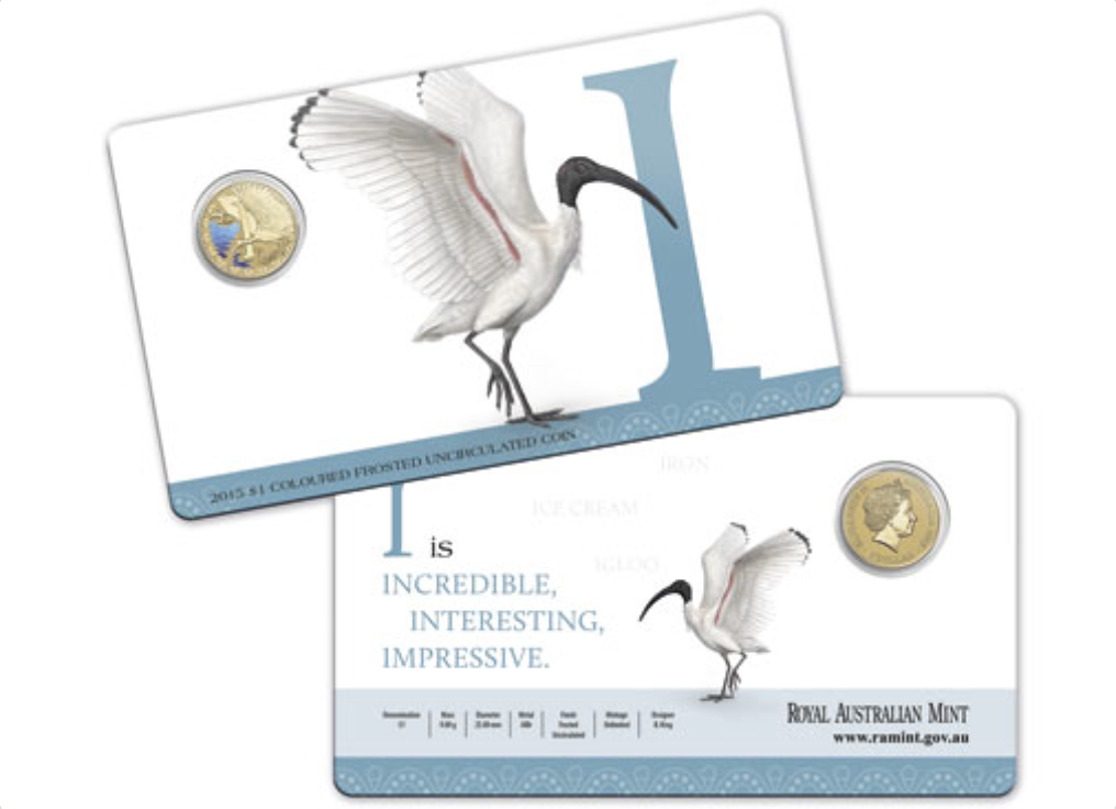 2015 Alphabet Collection Letter I $1 Coloured Frosted Coin RAM