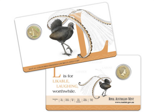 2015 Alphabet Collection Letter L $1 Coloured Frosted Coin RAM
