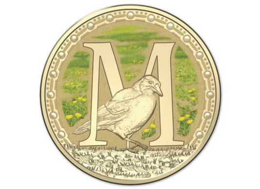 2015 Alphabet Collection Letter M $1 Coloured Frosted Coin RAM