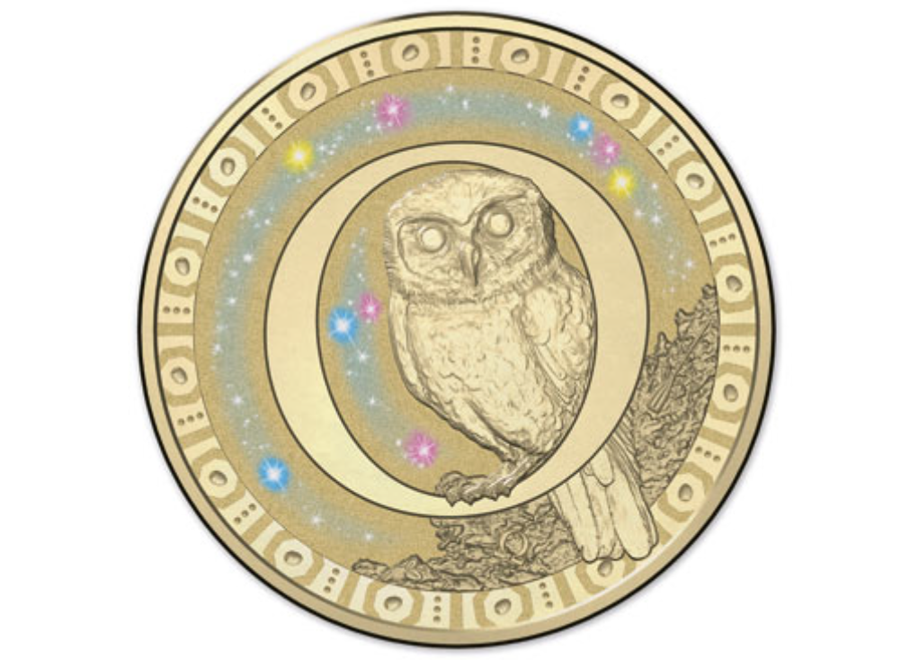 2015 Alphabet Collection Letter O $1 Coloured Frosted Coin RAM
