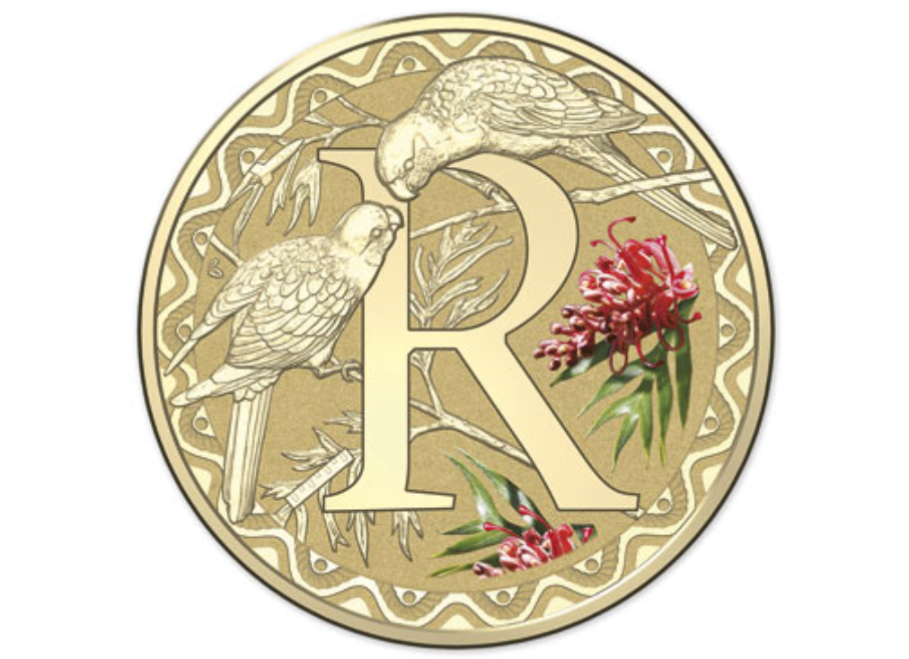 2015 Alphabet Collection Letter R $1 Coloured Frosted Coin RAM