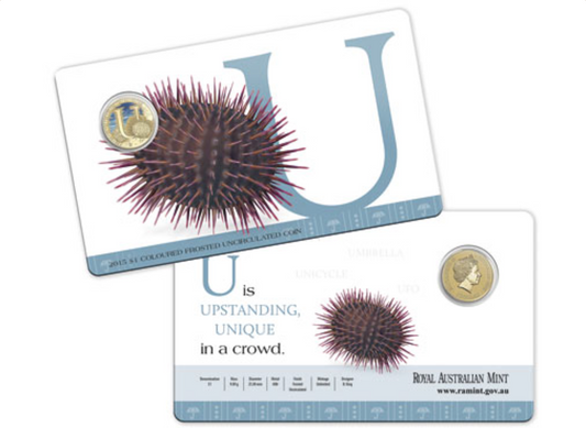 2015 Alphabet Collection Letter U $1 Coloured Frosted Coin RAM