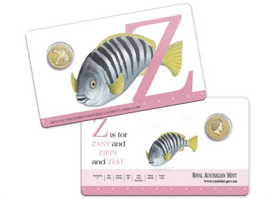 2015 Alphabet Collection Letter Z $1 Coloured Frosted Coin RAM
